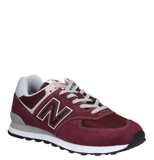 Sneaker, Leder, Marken-Logo, Kontrastnähte, für Herren, bordeaux/weiß, 43 bei Karstadt Sports Online