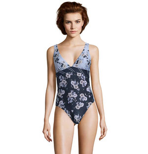Badeanzug, Blumen-Print, V-Ausschnitt, Schleife bei Karstadt Sports Online