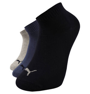 Socken "Quarter", 3er-Pack, Baumwoll-Mix, Logo, schwarz/blau/grau, 43-46 bei Karstadt Sports Online