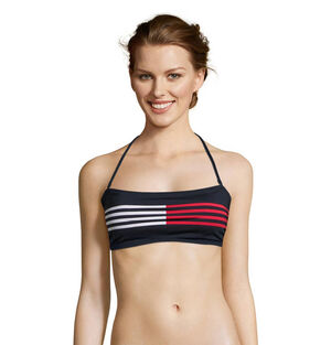 Bikini-Oberteil, Bandeau, abnehmbare Träger, gestreift bei Karstadt Sports Online