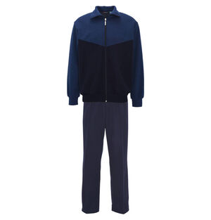 Jogginganzug, elastischer Gummibund, Rippbündchen, Stehkragen, für Herren, blau/marine, 52 bei Karstadt Sports Online